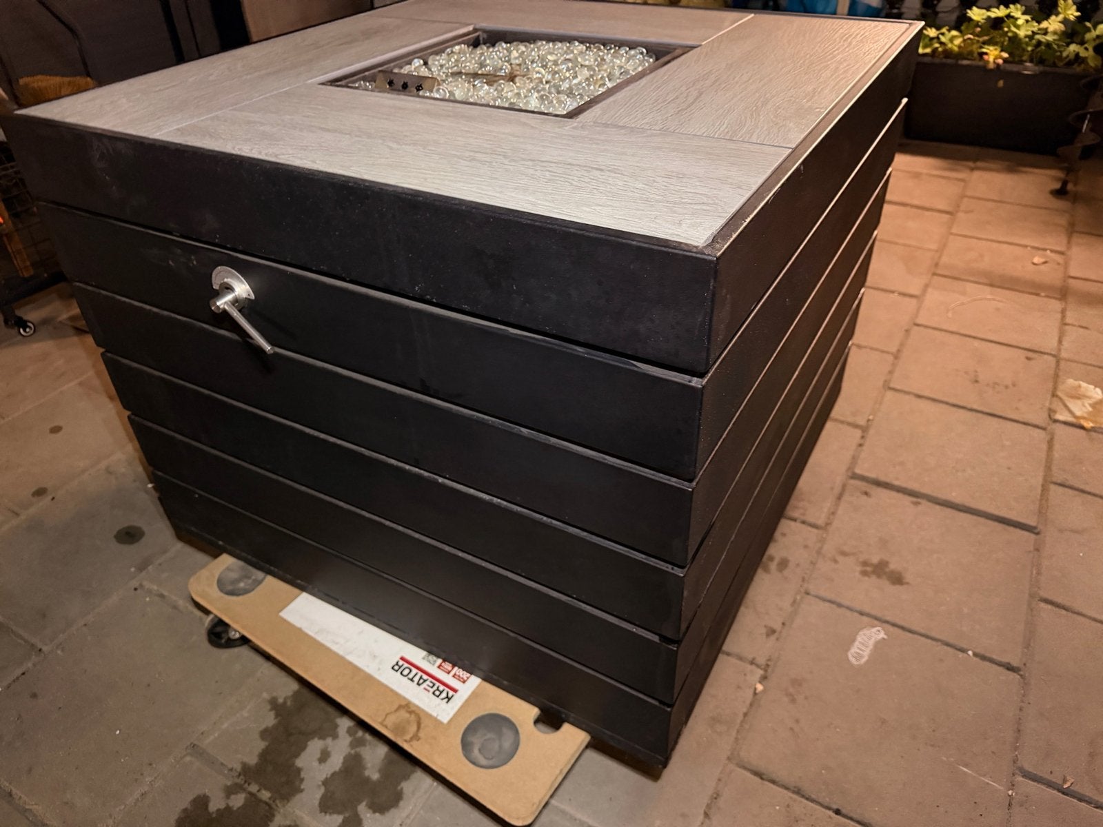 Luxe gas vuurtafel / terrashaard – 79x79 cm – 7,3 kW, Tuin en Terras, Ophalen, Gebruikt, Vuurkorf
