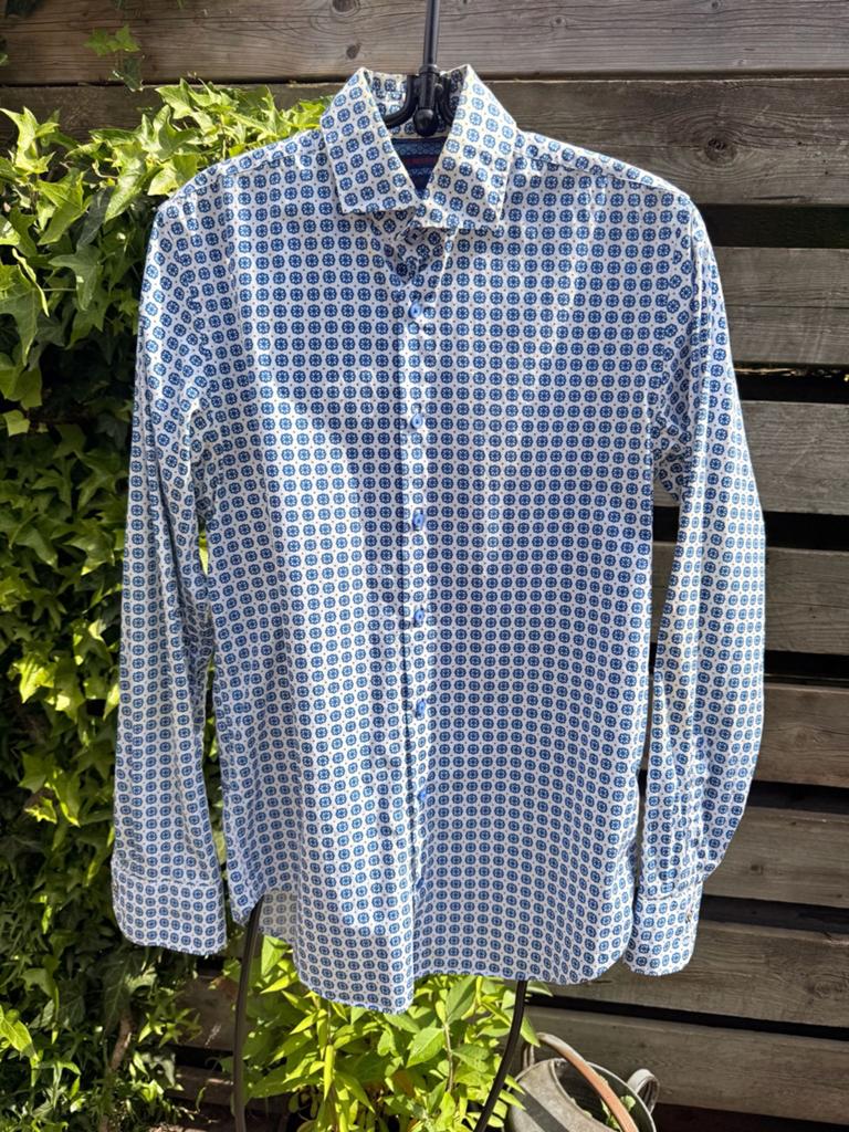 Blue Industry overhemd perfect fit maat 38, Ophalen of Verzenden, Zo goed als nieuw, Blauw, Halswijdte 38 (S) of kleiner