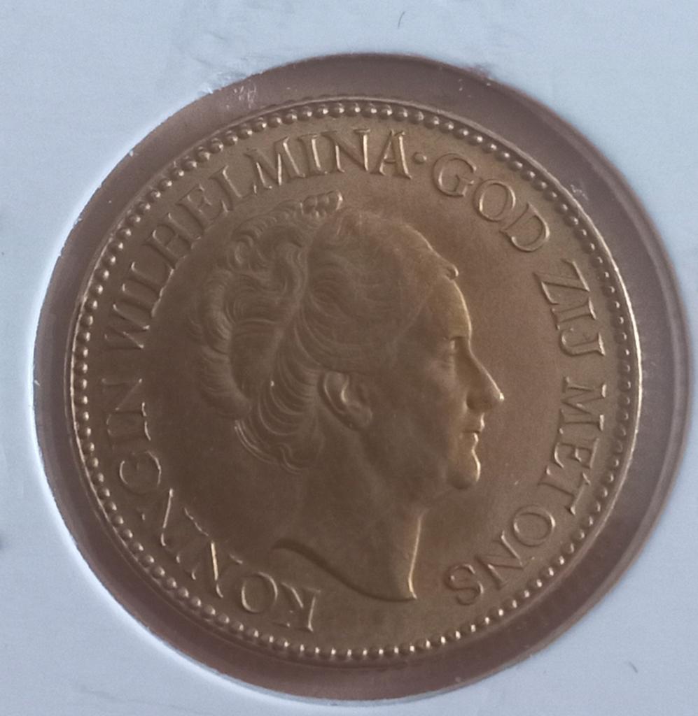 10 Gulden Koningin Wilhelmina 1925, Verzenden, Goud, Koningin Wilhelmina, Losse munt