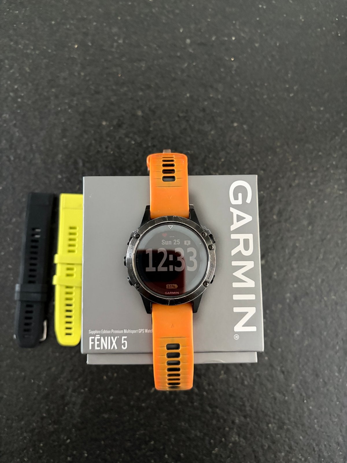 Garmin Fenix 5 Sapphire Edition GPS horloge, Zwart, Ophalen of Verzenden, Waterdicht, Android