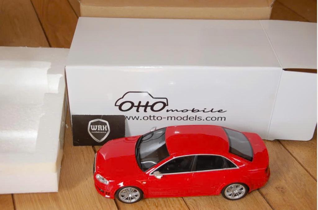 1:18 AUDI RS4 SEDAN B7 red Otto mobile OT400 in box WRH, Verzenden, Zo goed als nieuw, Auto, OttOMobile