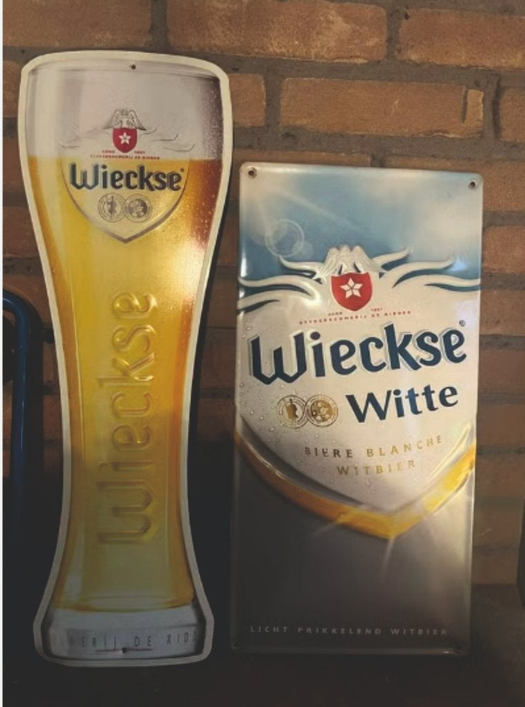 wieckse witte mancave borden, Ophalen, Reclamebord