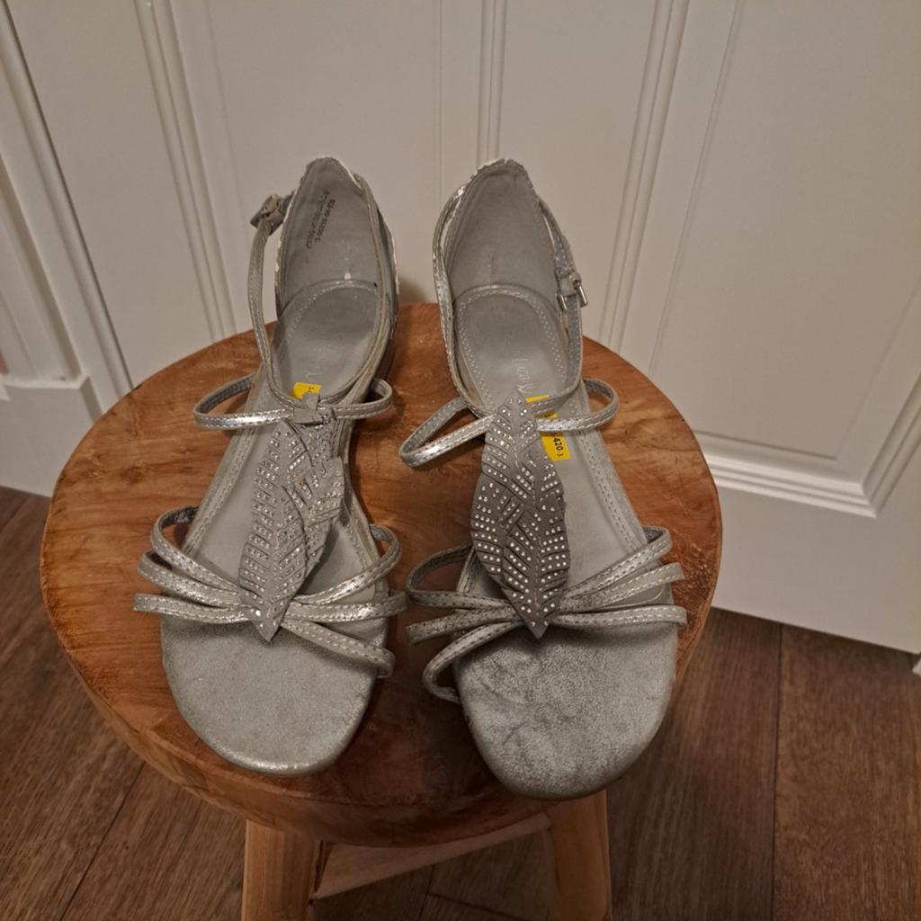sandalen zilvergrijs mt. 42, Kleding | Dames, Schoenen, Emilio Luca, Grijs, Gedragen, Sandalen of Muiltjes
