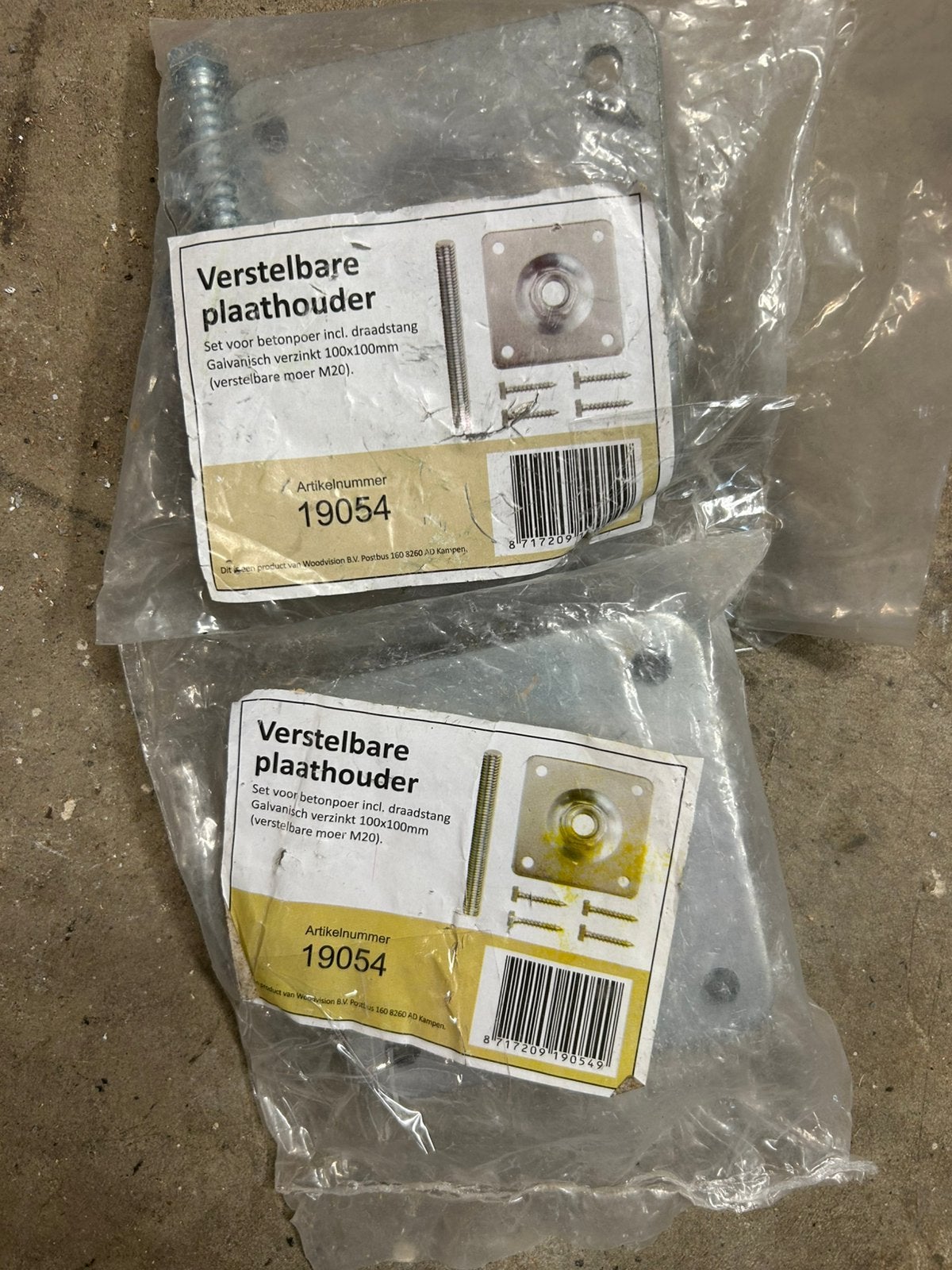 2x verstelbare paalhouder M20 bijv. douglas paal, Doe-het-zelf en Verbouw, Minder dan 25 mm, Overige typen, Nieuw, Ophalen of Verzenden