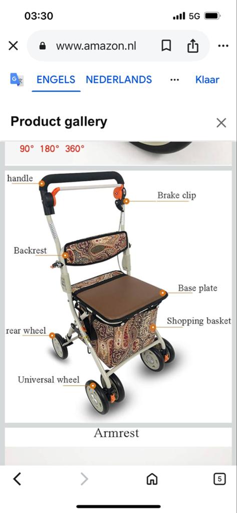 Boodschappen Rollator, Ophalen