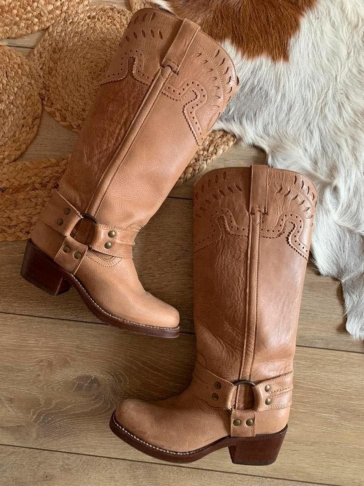 Buffalo bikerboots 37 hoge cowboylaarzen western boots, Kleding | Dames, Schoenen, Hoge laarzen, -, Beige, -
