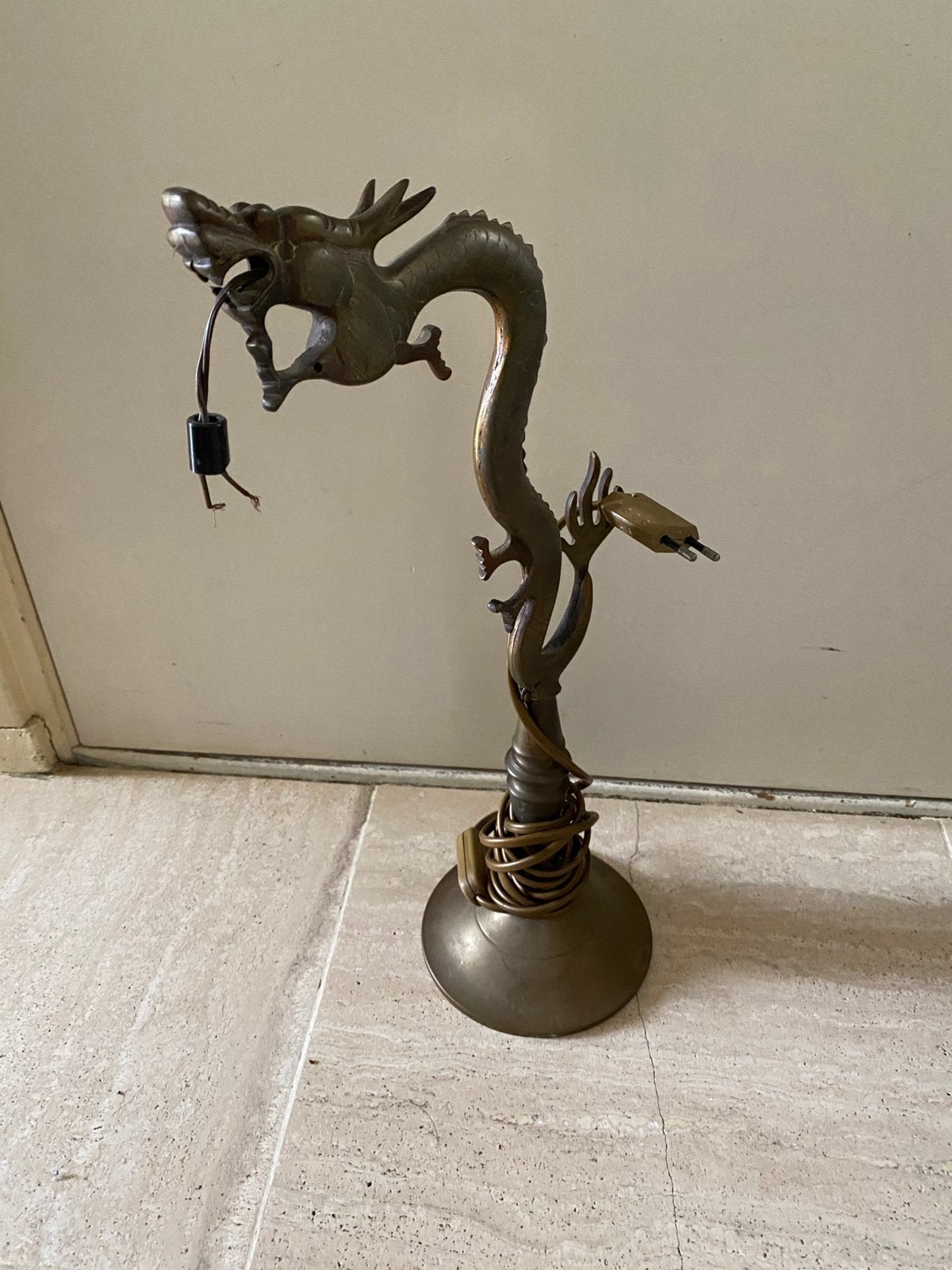 Koperen  voet  van een lamp . Hoog 45 cm., Ophalen, Zo goed als nieuw