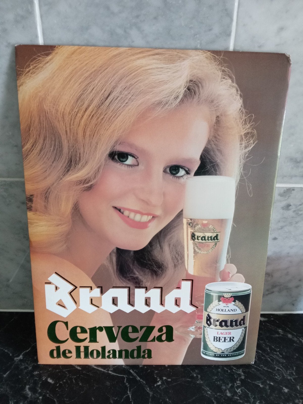brand bier export plaat, Ophalen of Verzenden, Gebruikt, Reclamebord, Plaat of Schild, Brand