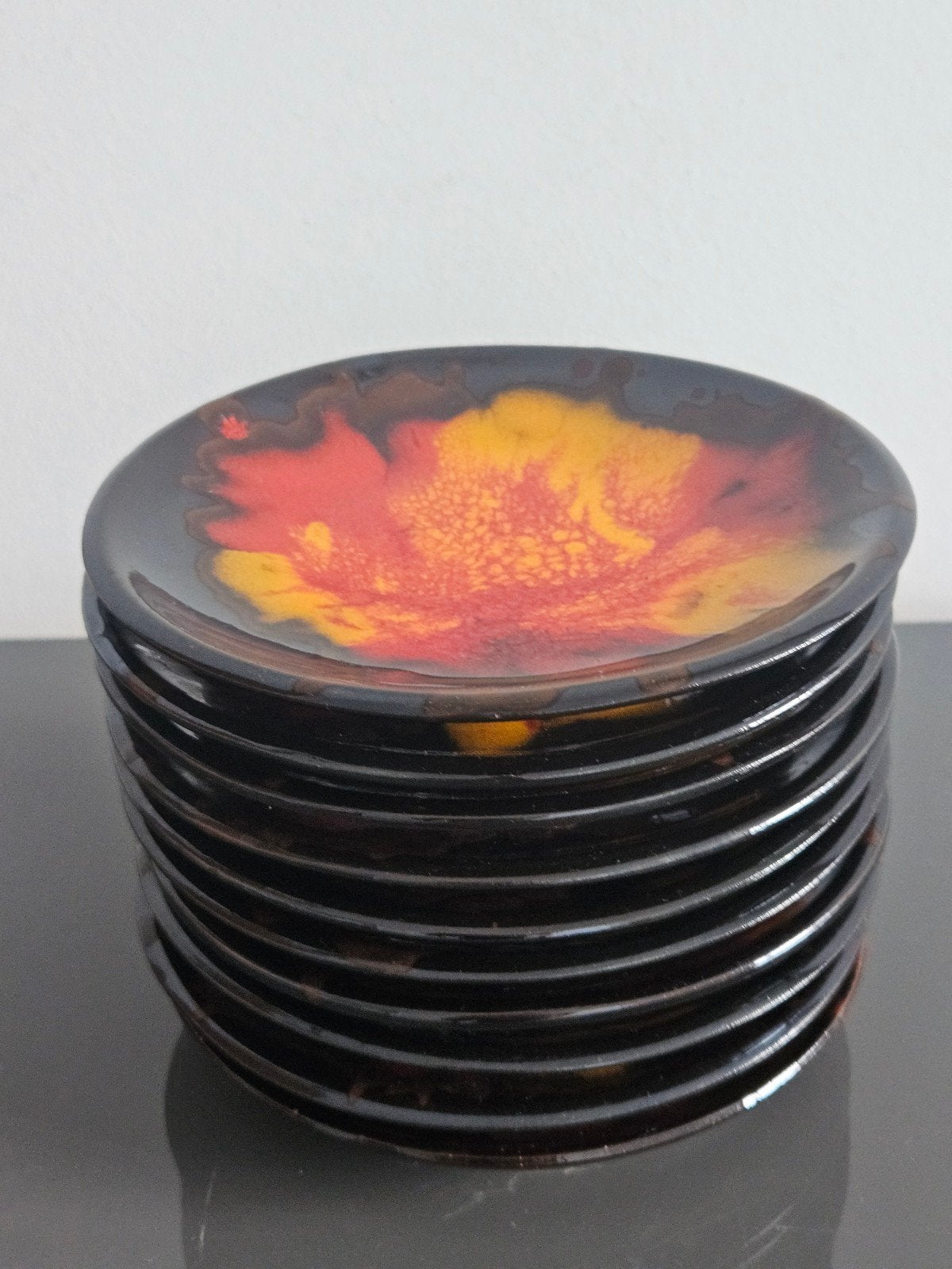 Set van 10 Fat Lava bordjes - Zwart, Oranje, Geel, Ophalen of Verzenden
