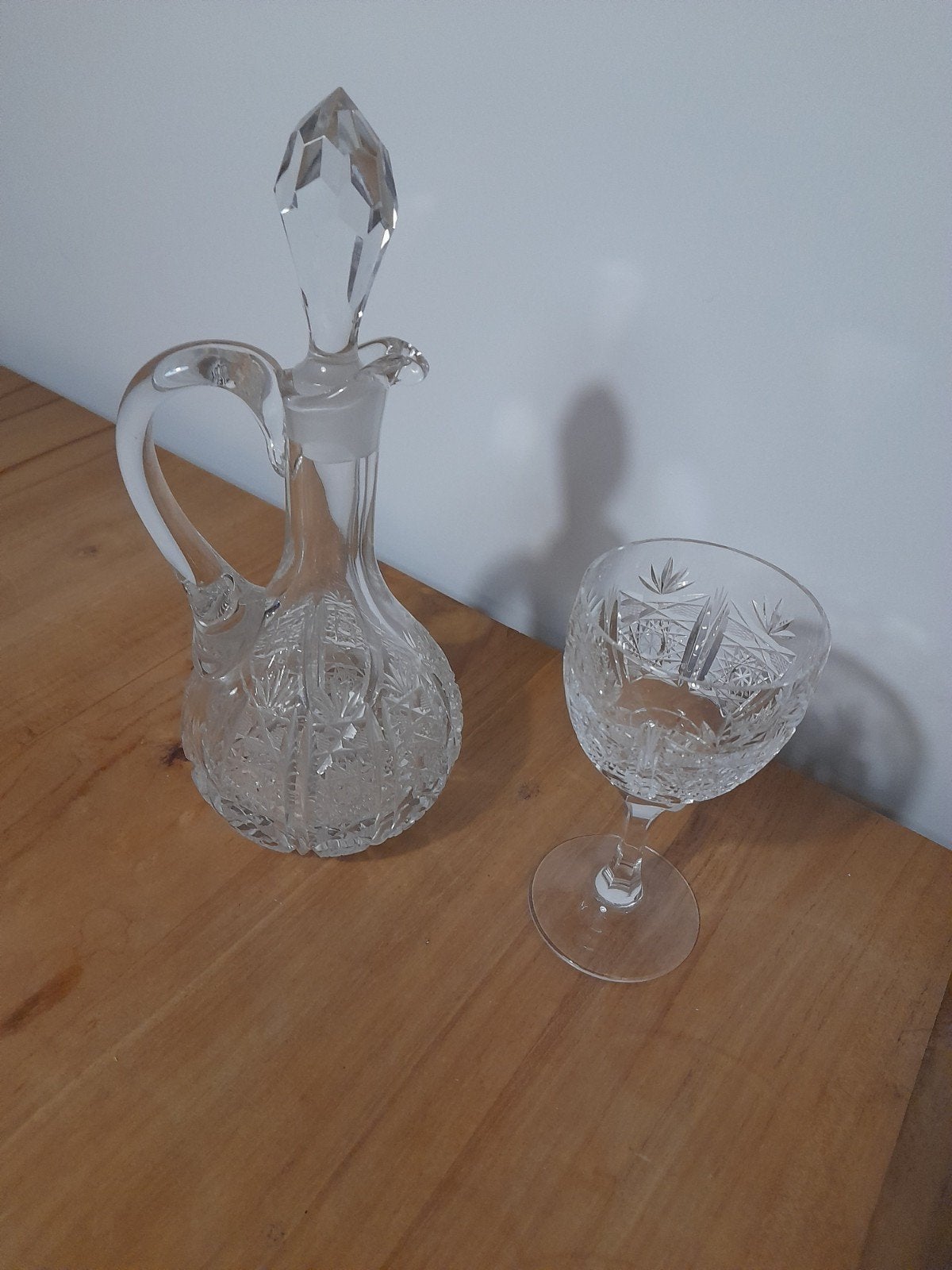 Prachtige Kristallen Karaf met Glas - Vintage Design, Ophalen of Verzenden