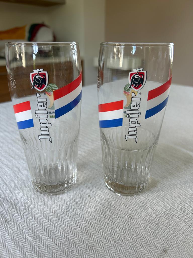 Jupiler bierglazen WK 2019 Brazilië 25cl, Ophalen of Verzenden, Gebruikt, Glas, Glas of Glazen