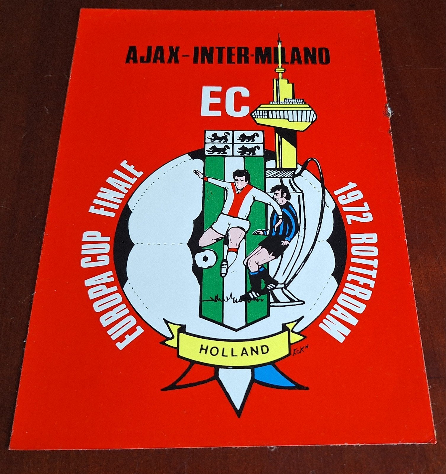 Sticker Ajax - Inter Milaan Europa Cup Finale 1972 Rotterdam, Verzamelen, Sportartikelen en Voetbal, Verzenden, Zo goed als nieuw