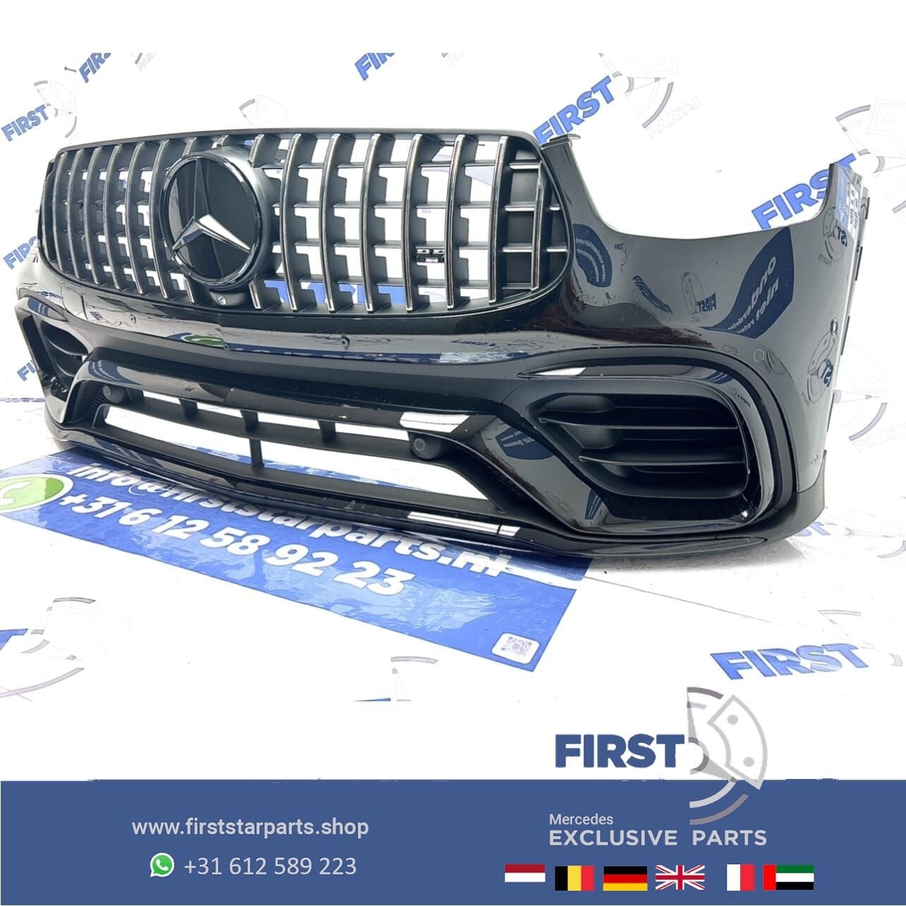 W253 C253 FACELIFT GLC63 AMG VOORBUMPER COMPLEET ZWART Merce, Gebruikt, -, Voor, Ophalen of Verzenden