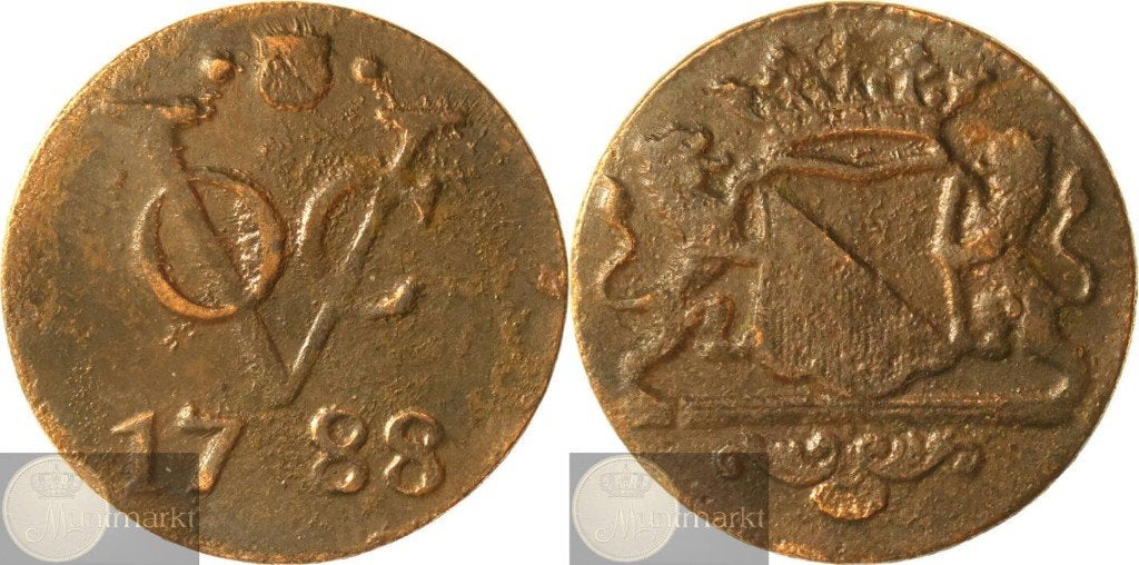 V.O.C. - Utrecht - Duit 1788, Postzegels en Munten, Ophalen of Verzenden, Vóór koninkrijk, Overige waardes, Losse munt