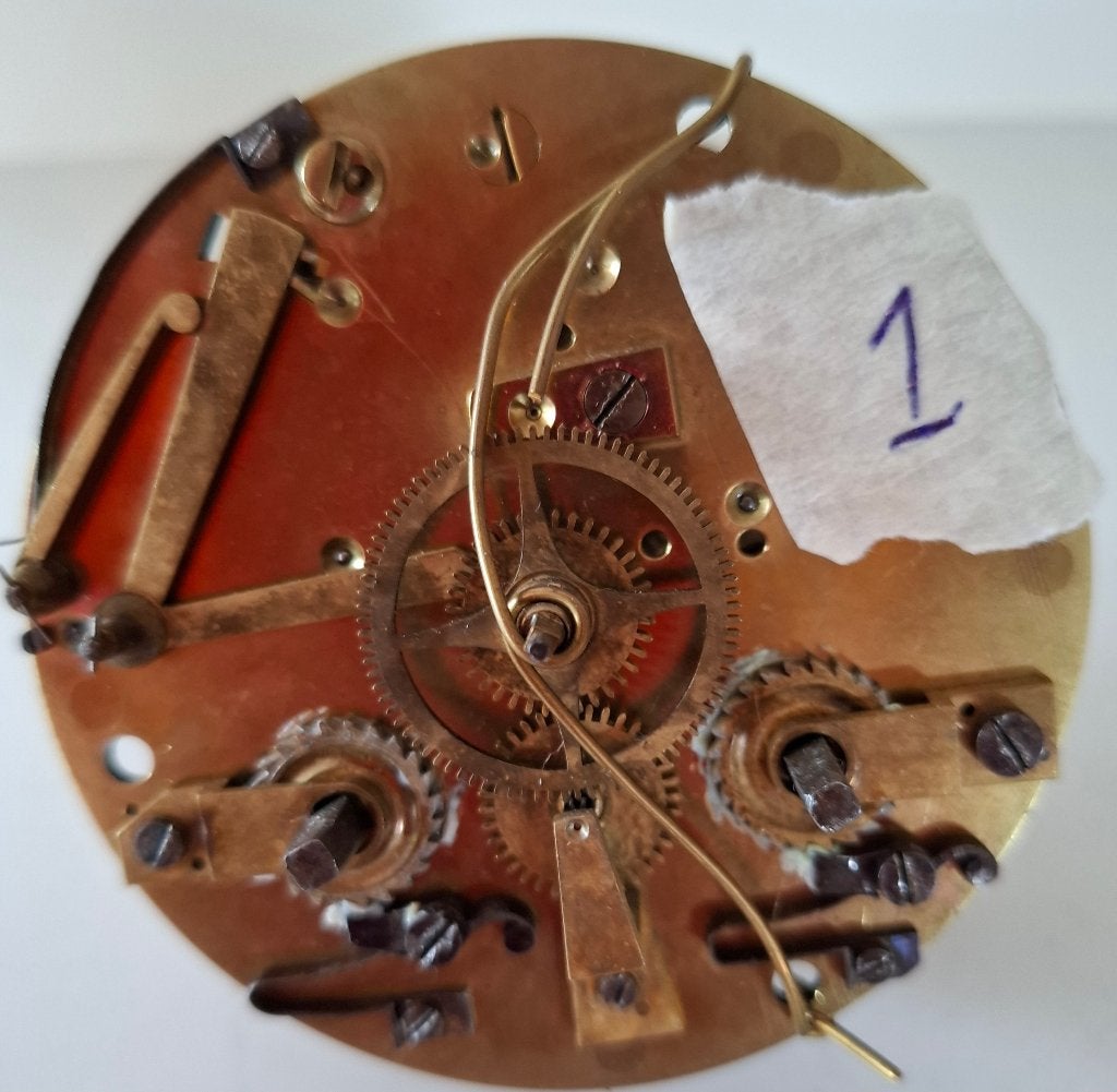 Twee Franse pendule uurwerken, touwtje slinger, ook per stuk, Ophalen of Verzenden