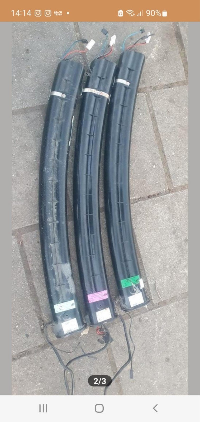 Set van 3 banaan accu's - defect voor revisie/onderdelen, Gebruikt