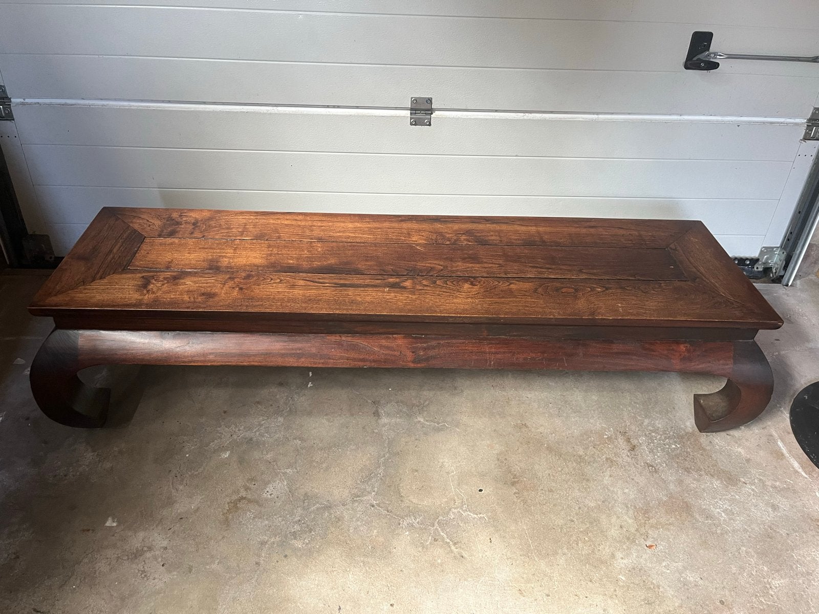 Opiumtafel bruin, 153x43 cm, met lichte beschadigingen, Minder dan 50 cm, Gebruikt, Ophalen of Verzenden, 150 tot 200 cm