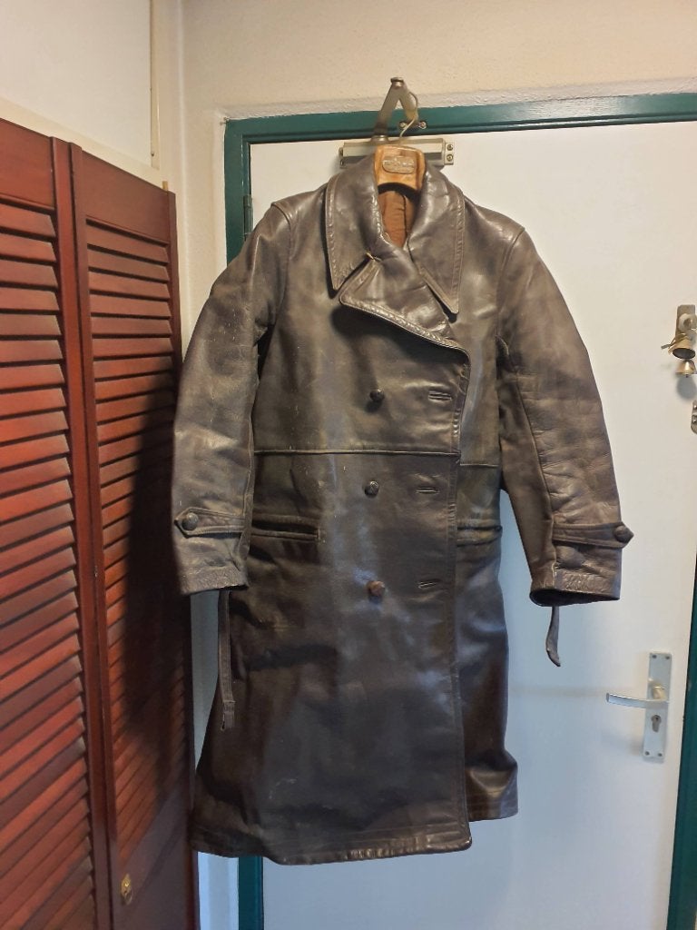 Vintage leren jas, Ophalen, Maat 48/50 (M), Gedragen, Onbekend