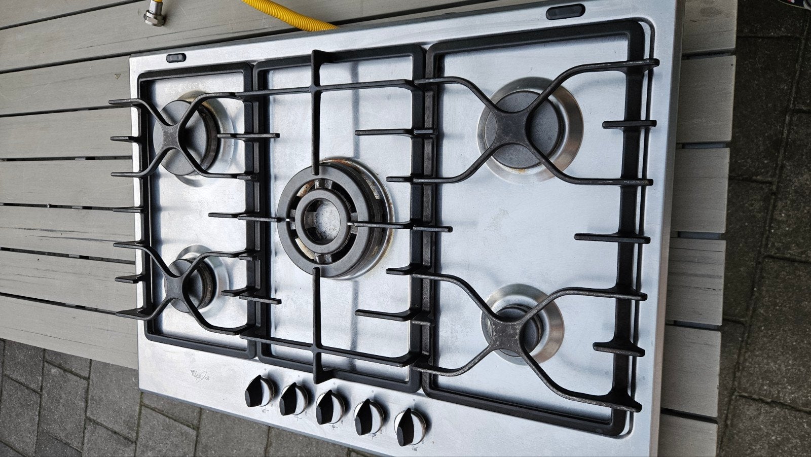 Whirlpool AKT 797/IX Gasfornuis - 5 Kookzones, Witgoed en Apparatuur, Ophalen, Gebruikt, Minder dan 85 cm, 60 cm of meer