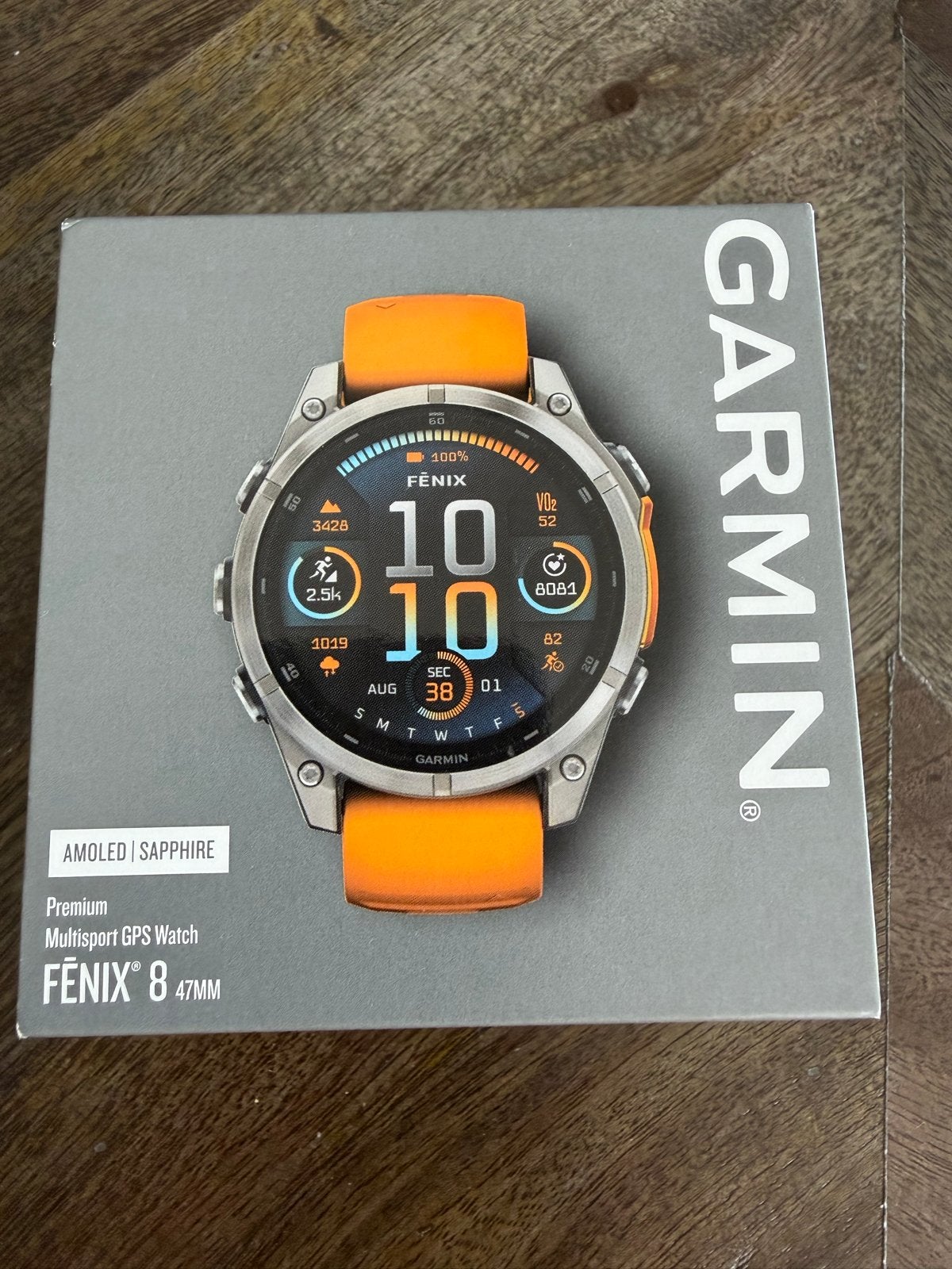Garmin Fenix 8 47mm Saphire Titanium Oranje - Zo goed als ni, Afstand, Oranje, Ophalen of Verzenden, Zo goed als nieuw