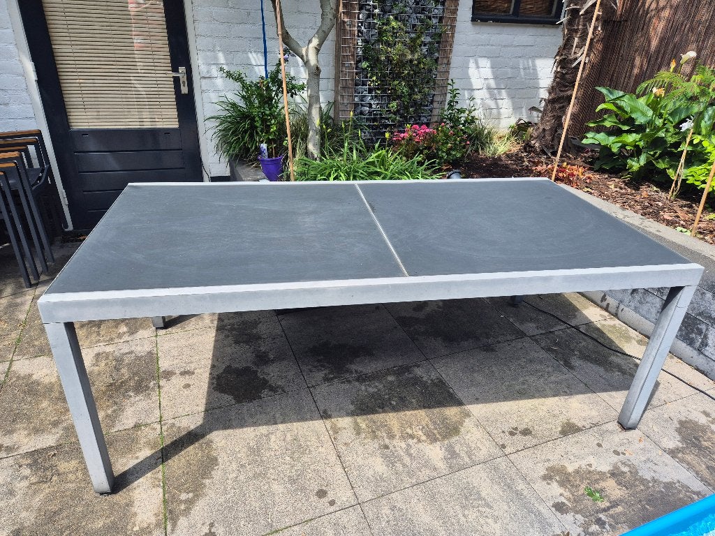 Tuintafel antraciet met glasplaten, Tuin en Terras, Tuintafels, Ophalen, Gebruikt, Rechthoekig, Aluminium