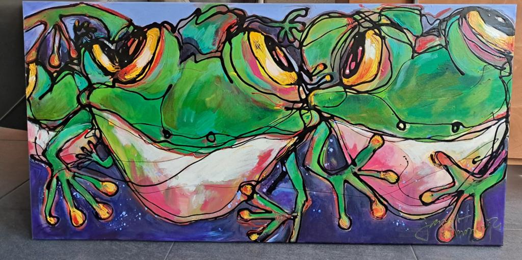 Janet Timmerije 120x60 cm kikkers, Ophalen