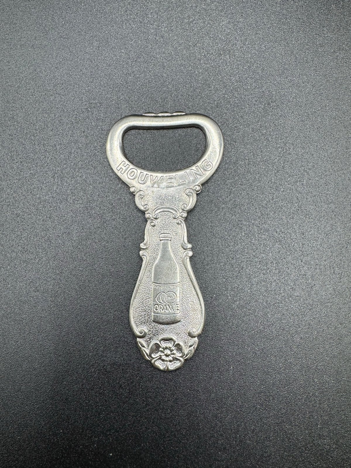 Vintage Sola Flessenopener Houweling Oranje, Verzenden, Zilver, Metaal, Overige merken