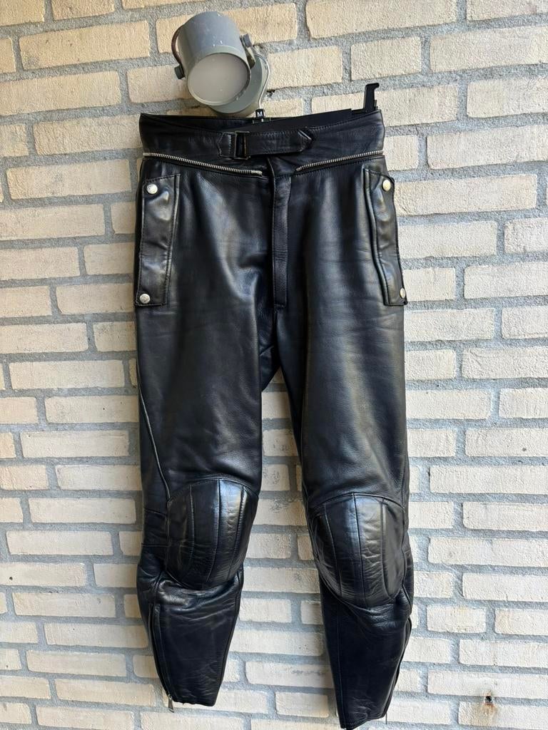 Harro leren vintage motorbroek maat xs/kind, Motoren, Ophalen, Tweedehands, Broek | leer
