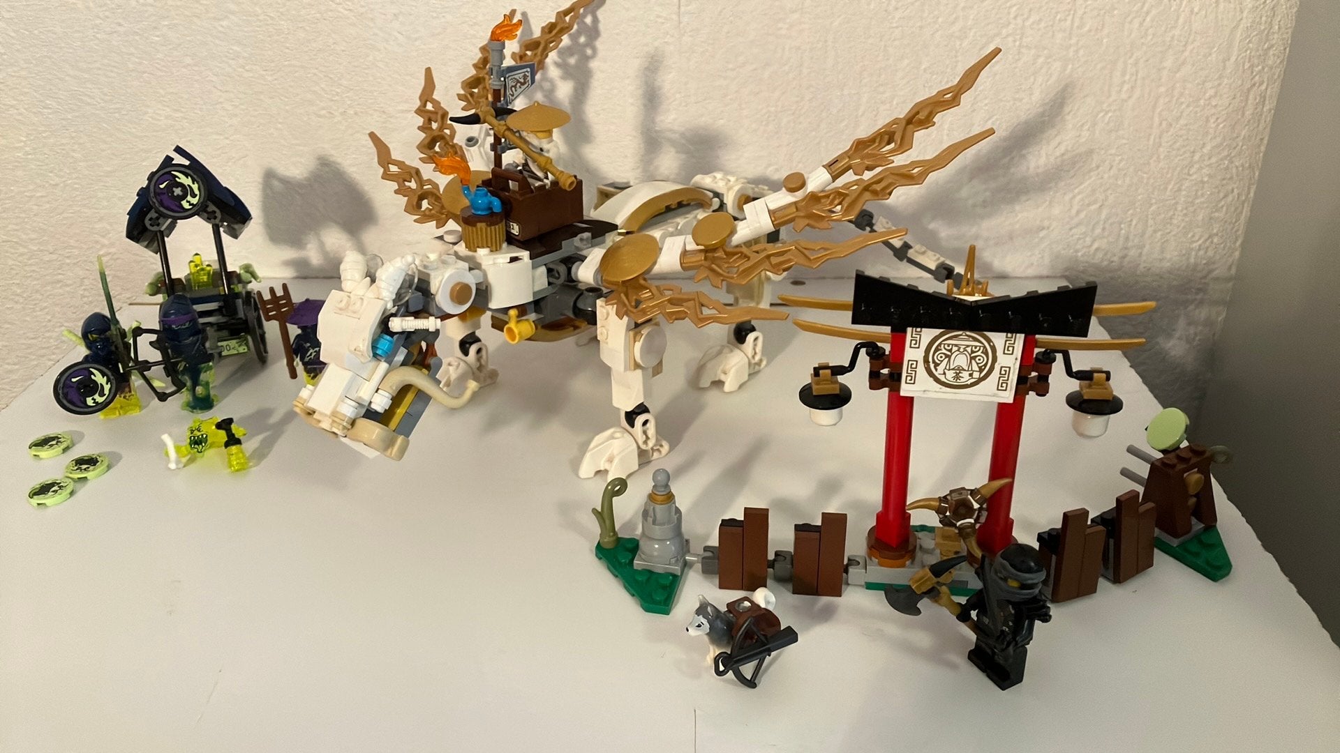 Lego Ninjago 70734 draak van meester Wu, Gebruikt, Lego, Ophalen of Verzenden, Inclusief instructies