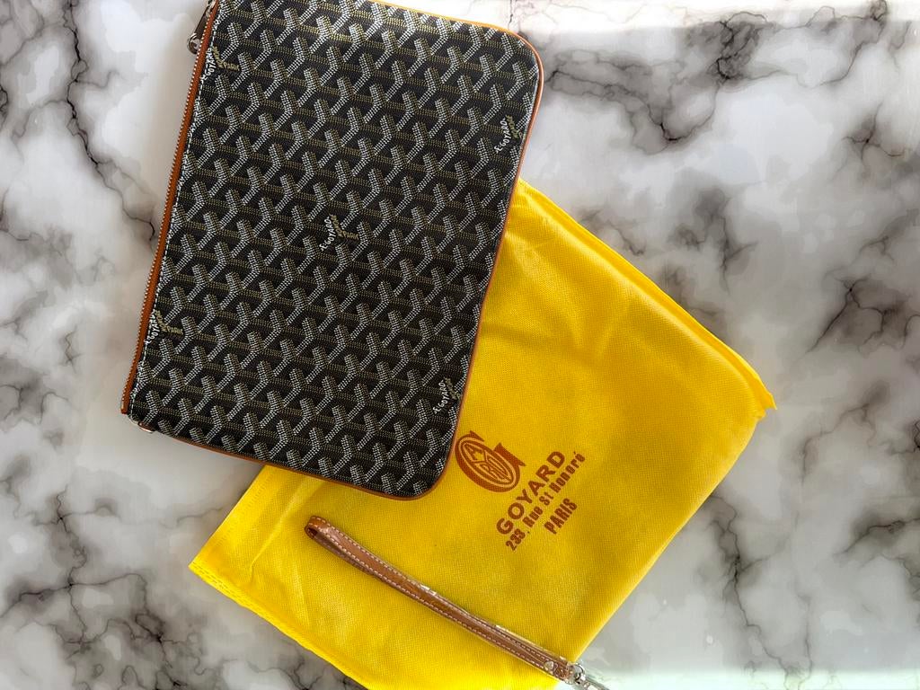 Goyard Senat Clutch MM Zwart/Bruin, Sieraden, Tassen en Uiterlijk, Toilettassen, Ophalen, Nieuw, Bruin, Heer of Dame