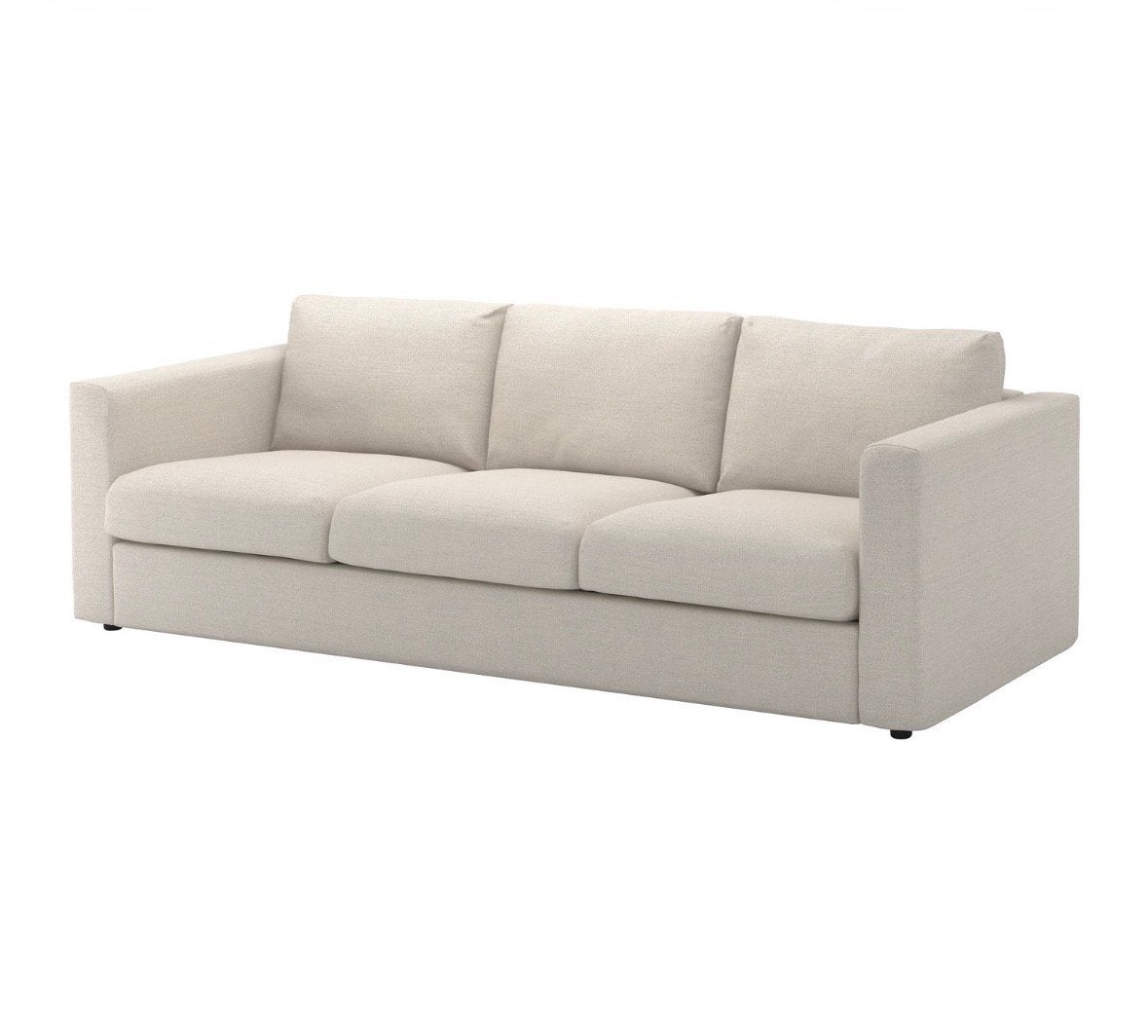 Comfortabele 3-zitsbank - Crèmekleurig, Ophalen, Driepersoons, 75 tot 100 cm, Zo goed als nieuw