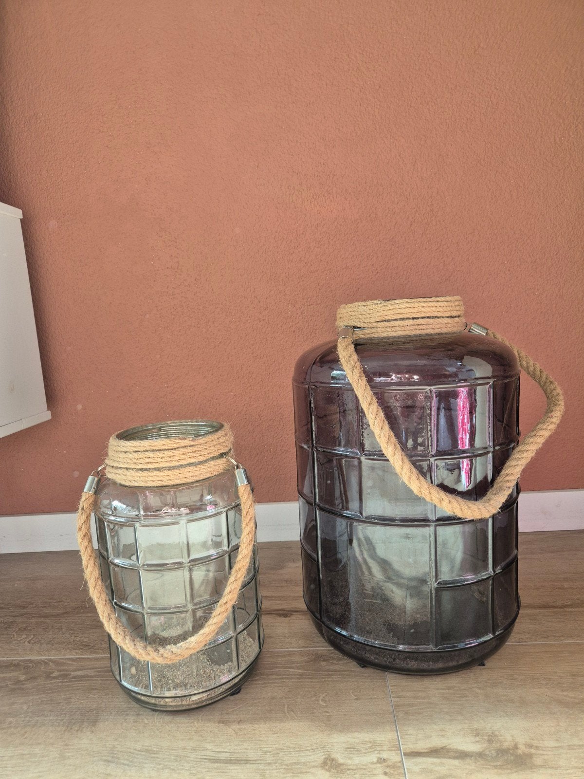Senza windlichten XL en kleinere maat - sfeervol voor binnen, Ophalen, Zo goed als nieuw, Meerkleurig, Glas
