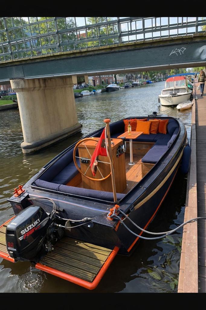 Luxe, sfeervolle grachten sloep 12 personen + vignet 2030, Staal, 0 cm, 2 m, Grachtenboot