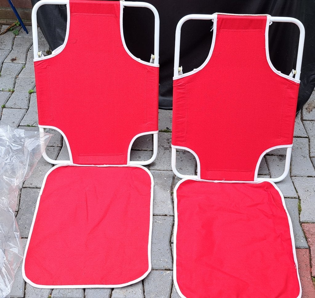 te koop set rode strand stoelen 60 x 43 cm, Caravans en Kamperen, Ophalen of Verzenden, Nieuw