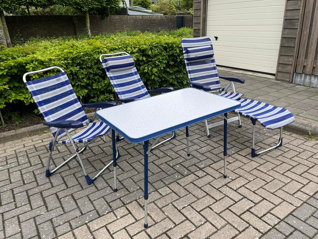 Complete Camping Set: Tafel en 3 Stoelen, Ophalen, Gebruikt, Campingtafel