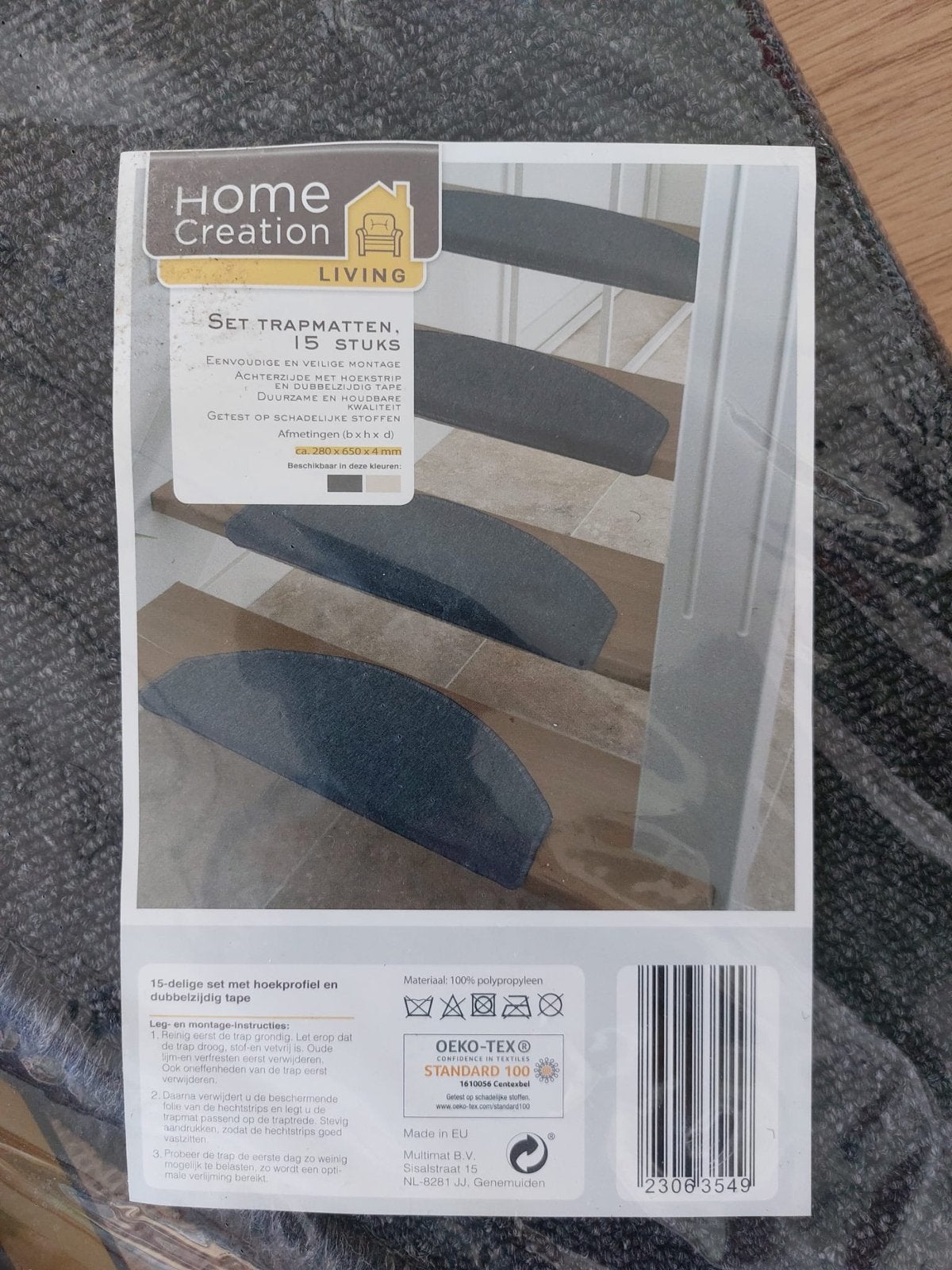 Nieuwe Home Creation Trapmatten - 15 Stuks, Antraciet, Huis en Inrichting, Minder dan 50 cm, 50 tot 100 cm, Nieuw, Ophalen of Verzenden