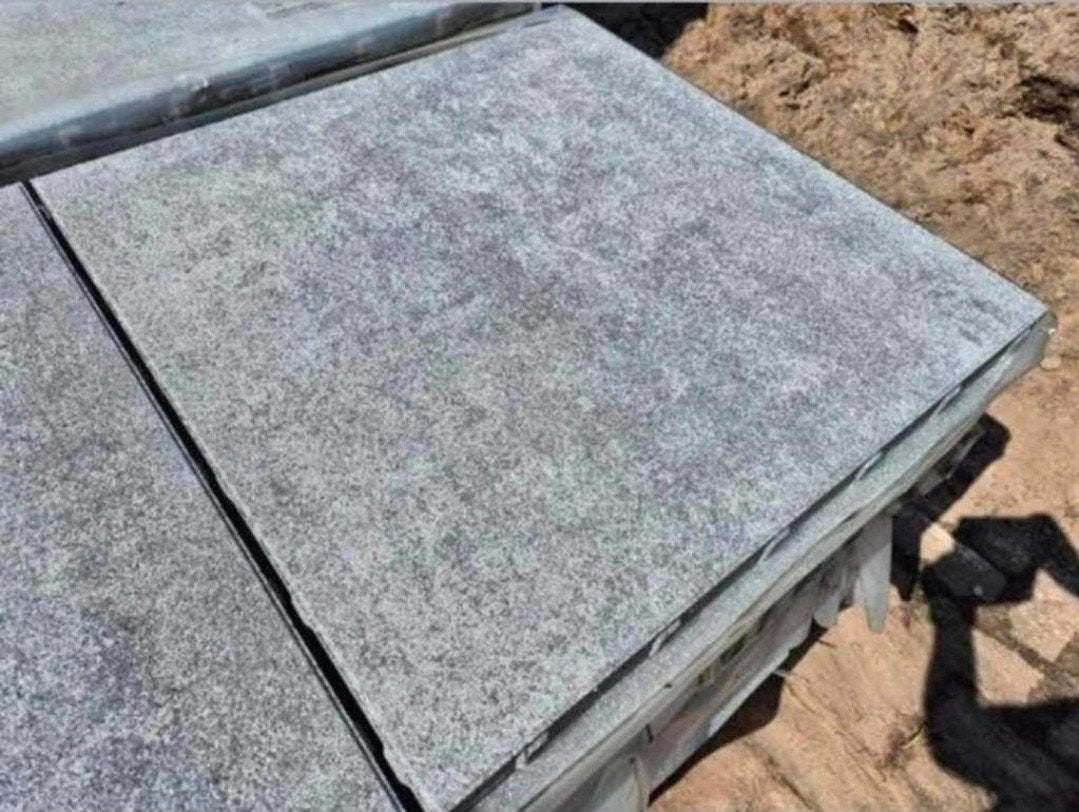 15m² Tuintegel grijs 60x60x4 terrastegels + facet s-partij, Nieuw, Ophalen of Verzenden, 10 m² of meer, Beton