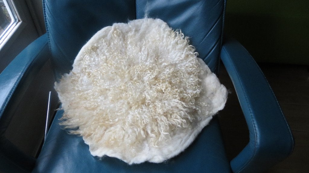 Wensleydale gevilte vacht, krullen, stoelkussen, siervacht, Verzenden, Wit, Nieuw, Sierkussen