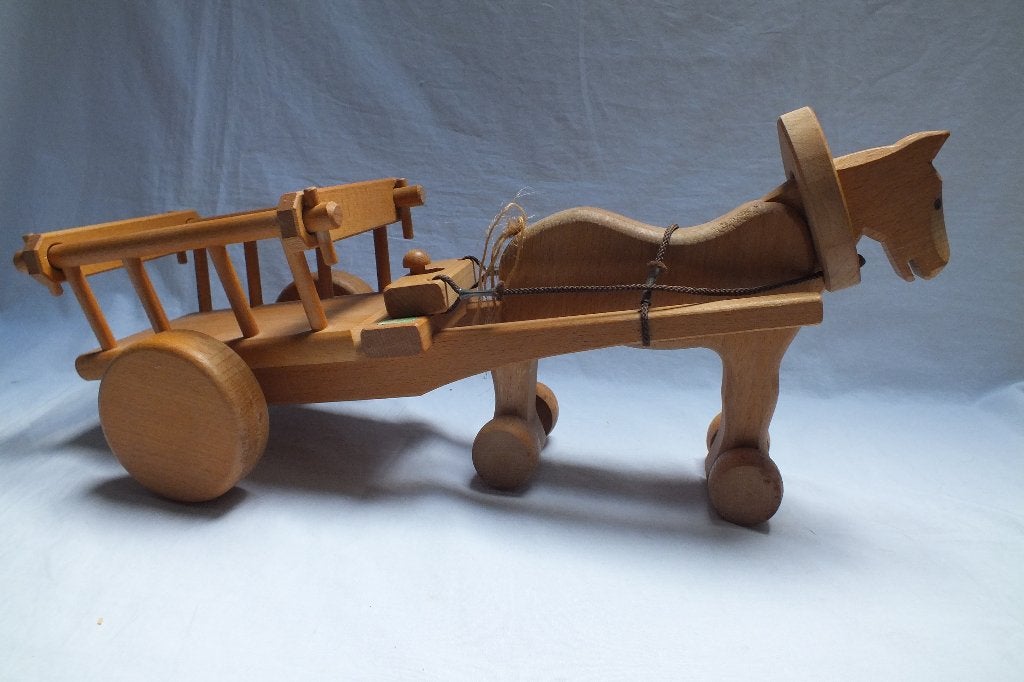 Paard en wagen hout., Kinderen en Baby's, Ophalen of Verzenden, Zo goed als nieuw, Duw- of Trekspeelgoed
