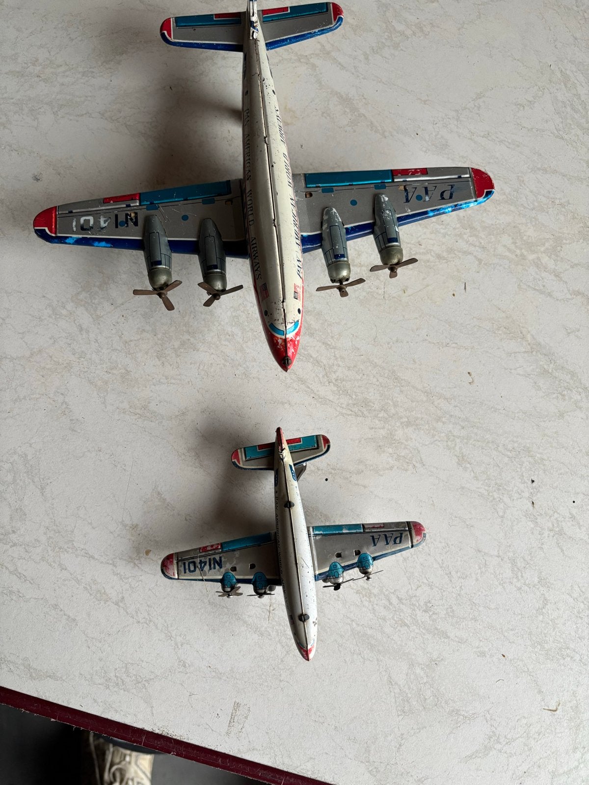 Twee vintage metalen Pan American World Airways vliegtuigen, Ophalen of Verzenden