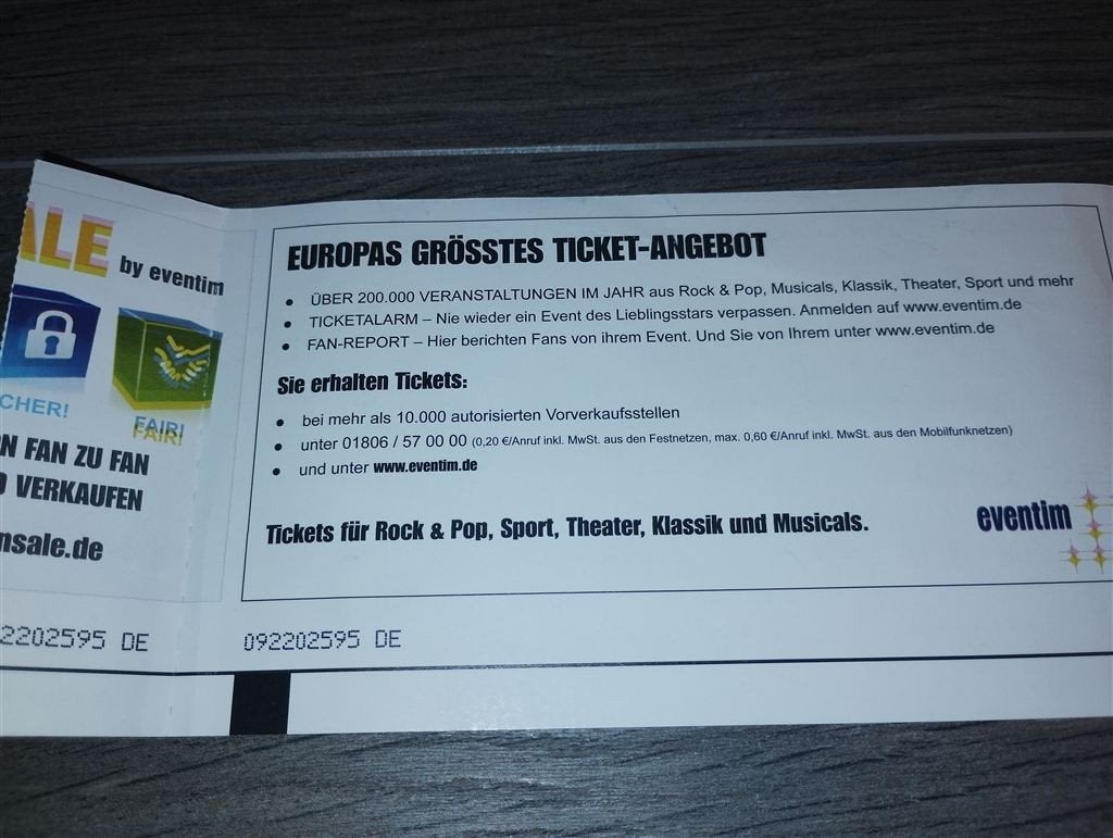 Oud Concertkaartje Pink RheinEnergie Stadion 6 Juli 2019, Tickets en Kaartjes, Drie personen of meer, Maart