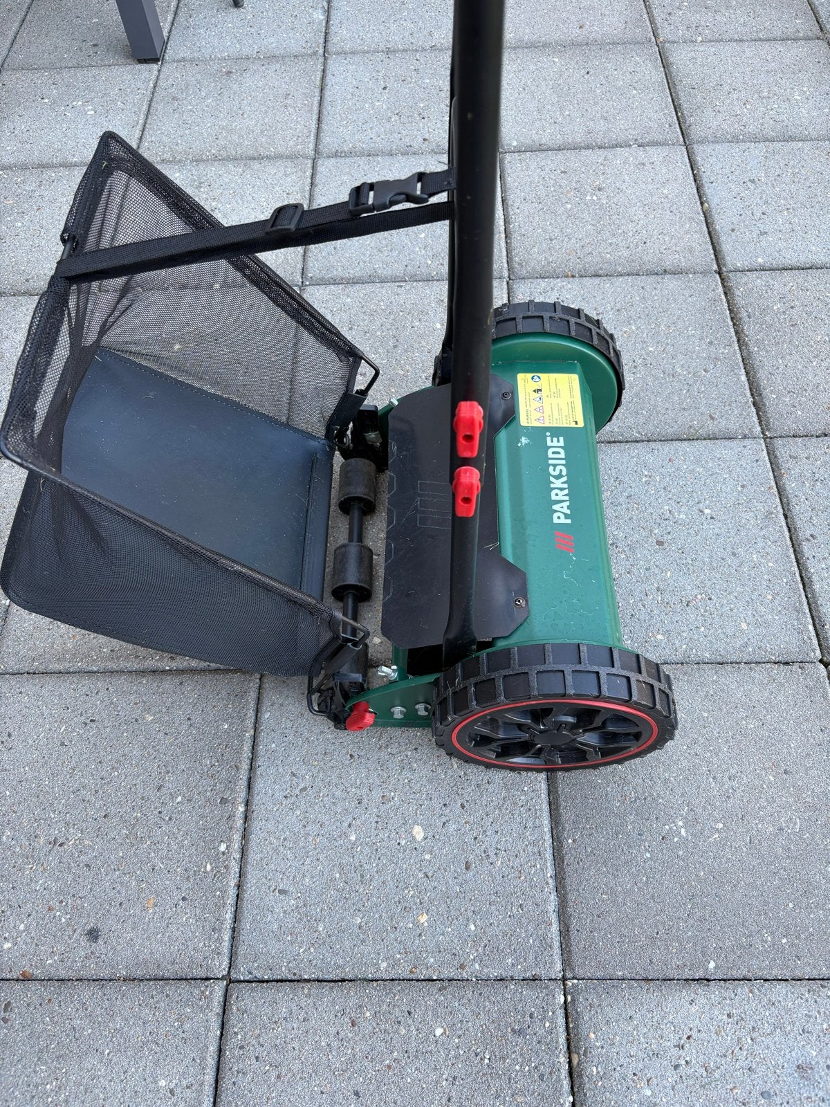 Parkside handgrasmaaier/ kooimaaier met opvangzak, Ophalen, Handgrasmaaier, Zo goed als nieuw, Opvangzak