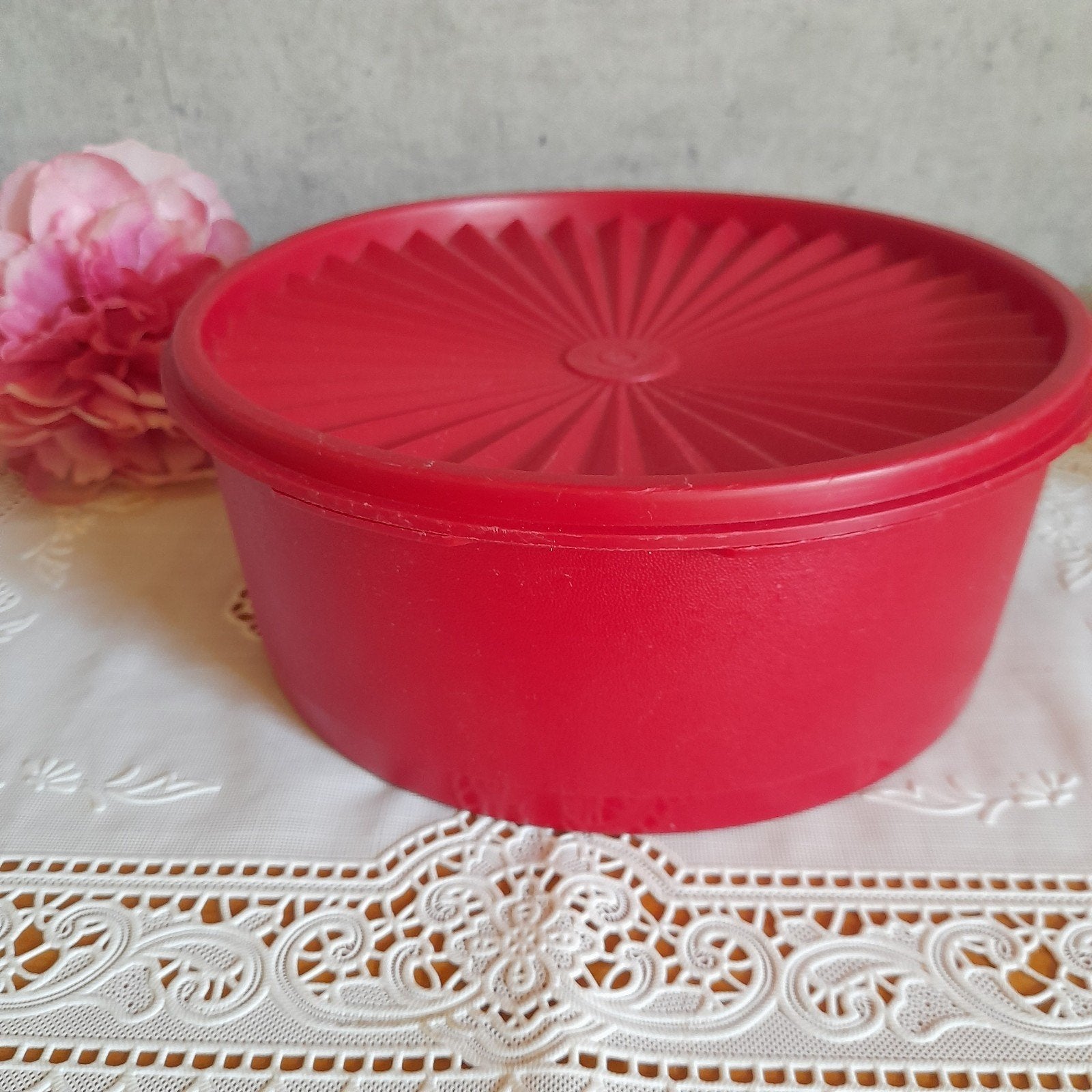 Retro vintage Tupperware koektrommel koekdoos sterdeksel, Ophalen of Verzenden, Zo goed als nieuw, Bus of Trommel