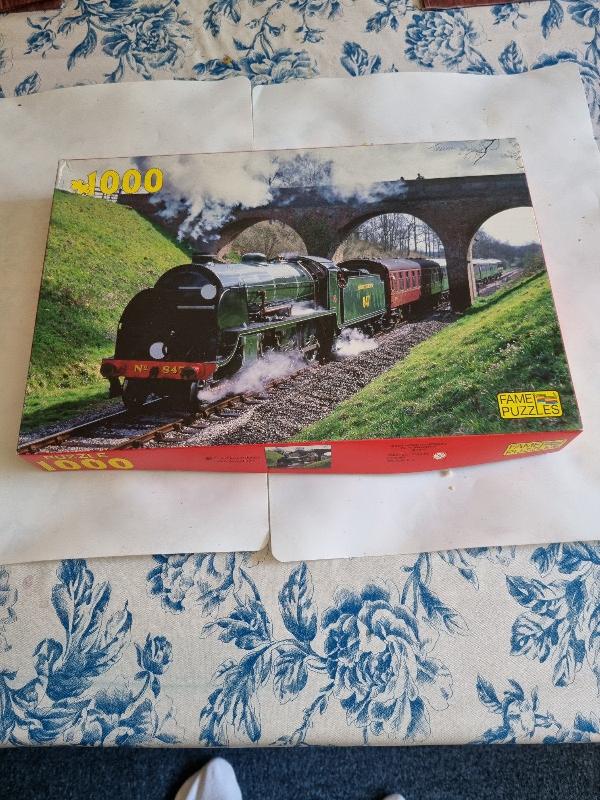 Fame Puzzles Stoomtrein Legpuzzel 1000 stukjes, Ophalen of Verzenden, 500 t/m 1500 stukjes, Gebruikt, Legpuzzel