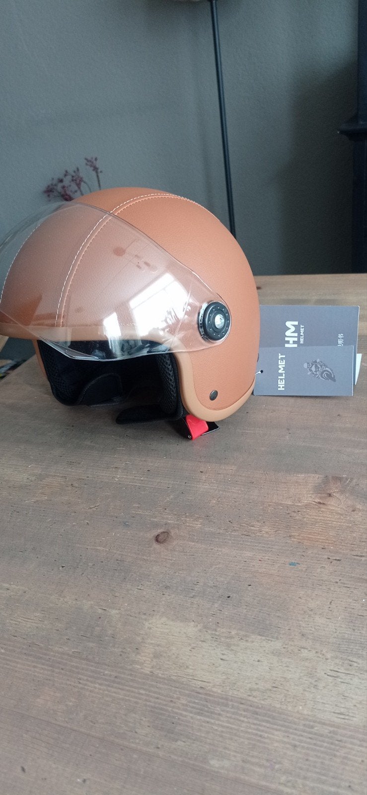 Nieuwe Jethelm Scooterhelm - Nepleer . Bruin Maat, Ophalen of Verzenden, Nieuw, Medium