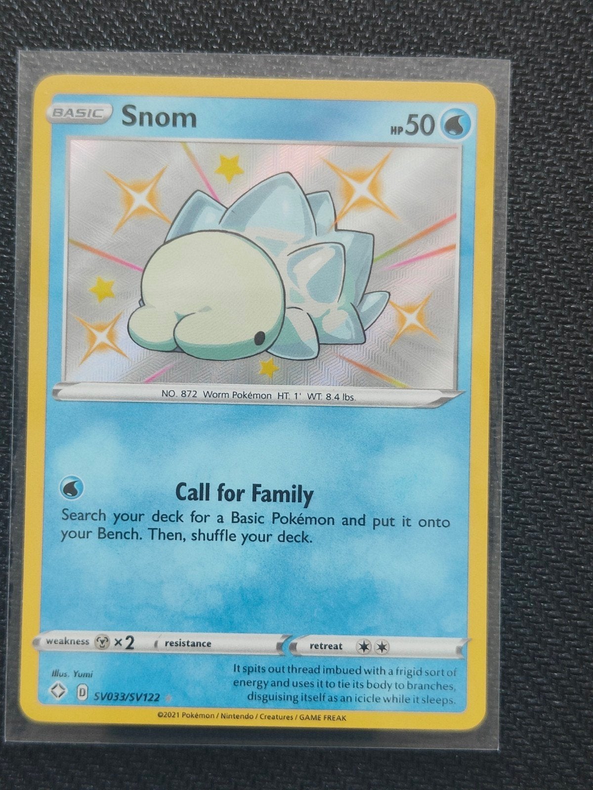 Pokémon Kaart Snom SV033/SV122 Shiny Vault NM, Ophalen of Verzenden, Zo goed als nieuw, Losse kaart, Foil