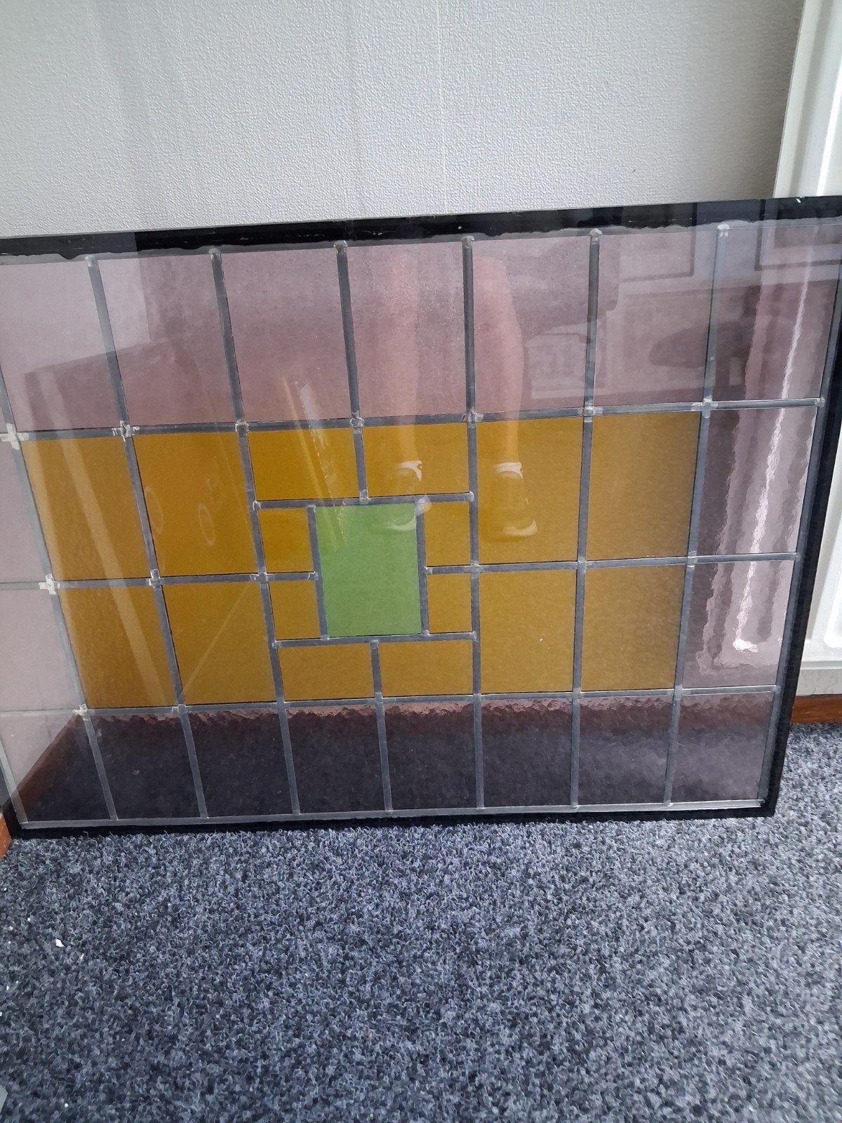 glas in lood in dubbel glas, Doe-het-zelf en Verbouw, Glas en Ramen, Ophalen, Minder dan 80 cm, Gevelraam of Ruit, Glas in lood