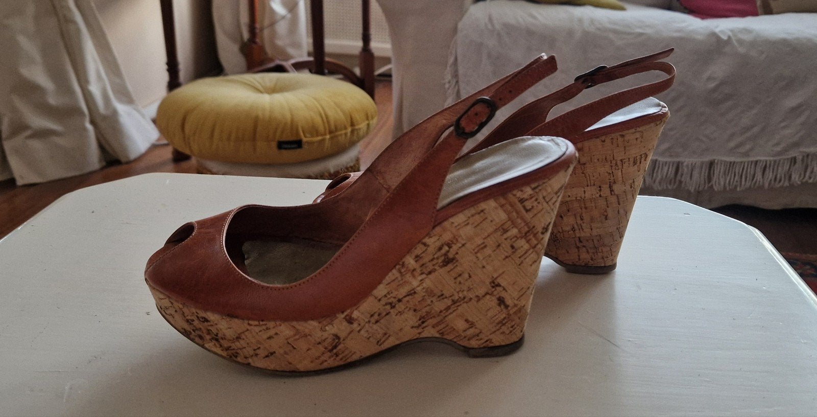 Jonak Paris Echt Leren Sleehakken Maat 39, Bruin, Jonako Paris, Gedragen, Sandalen of Muiltjes