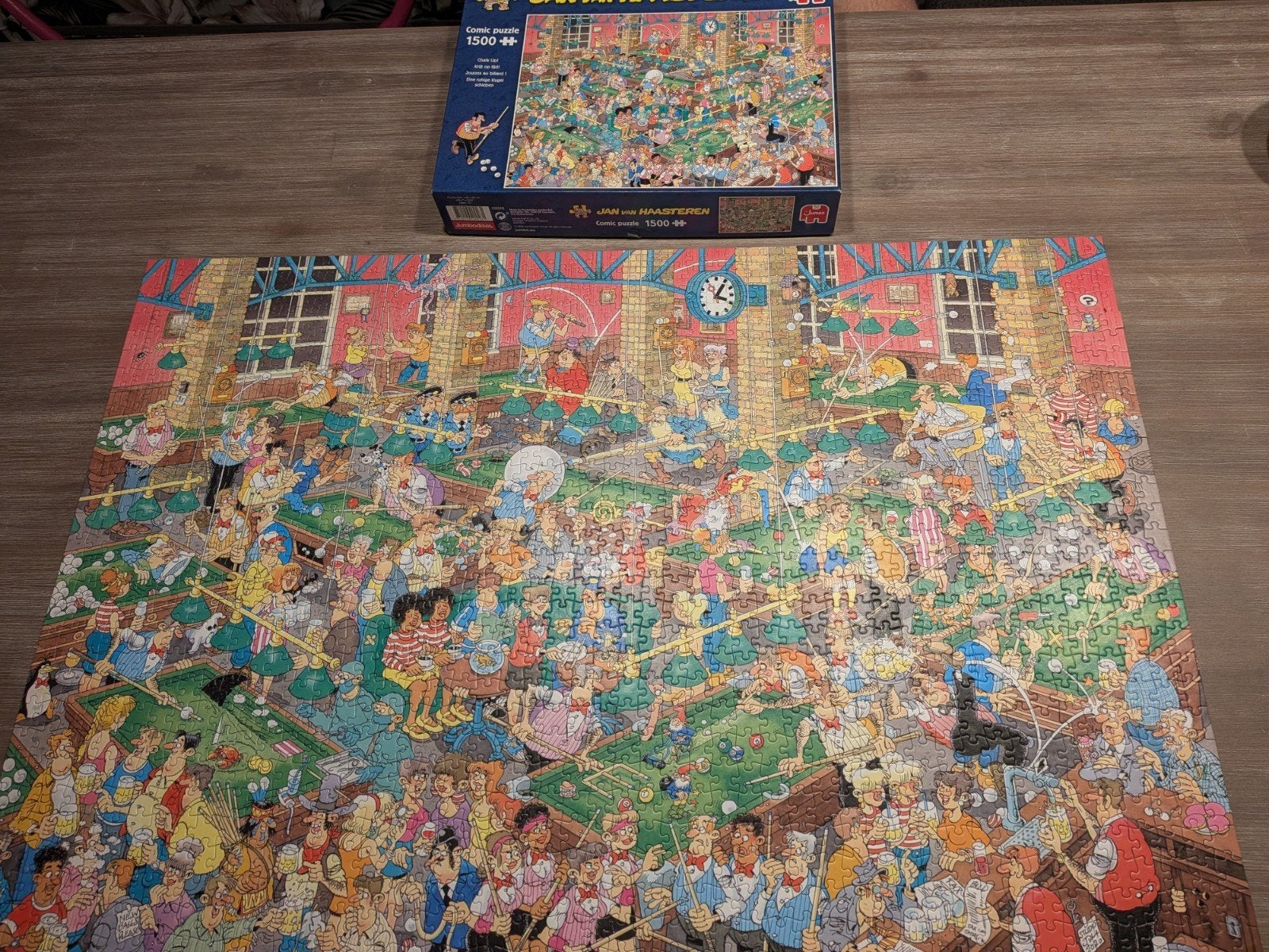 Jan van Haasteren Legpuzzel 1500 stukjes - Biljart, Ophalen, 500 t/m 1500 stukjes, Zo goed als nieuw, Legpuzzel