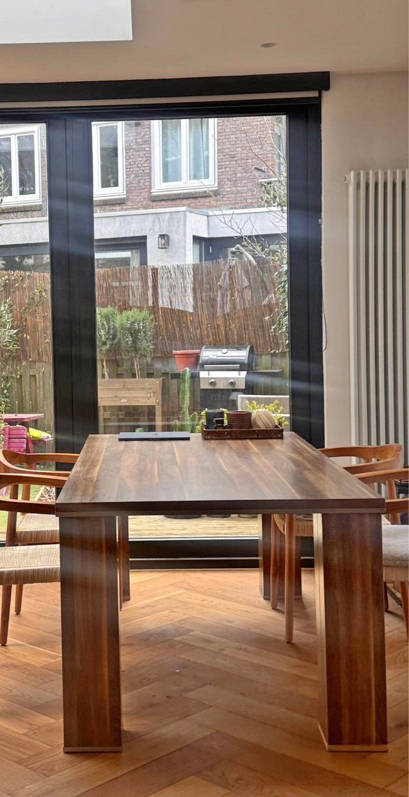 Sturdy Wood Table 100x190x80cm, Gebruikt, Vijf personen of meer, 150 tot 200 cm, Rechthoekig